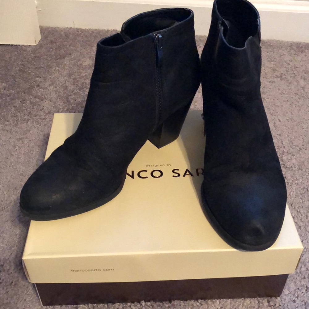 Black suede booties